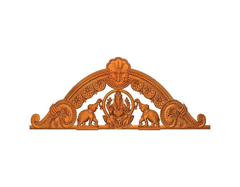 Piller - K-02 Lord Ganesha Divine Archway Relief Carving Design