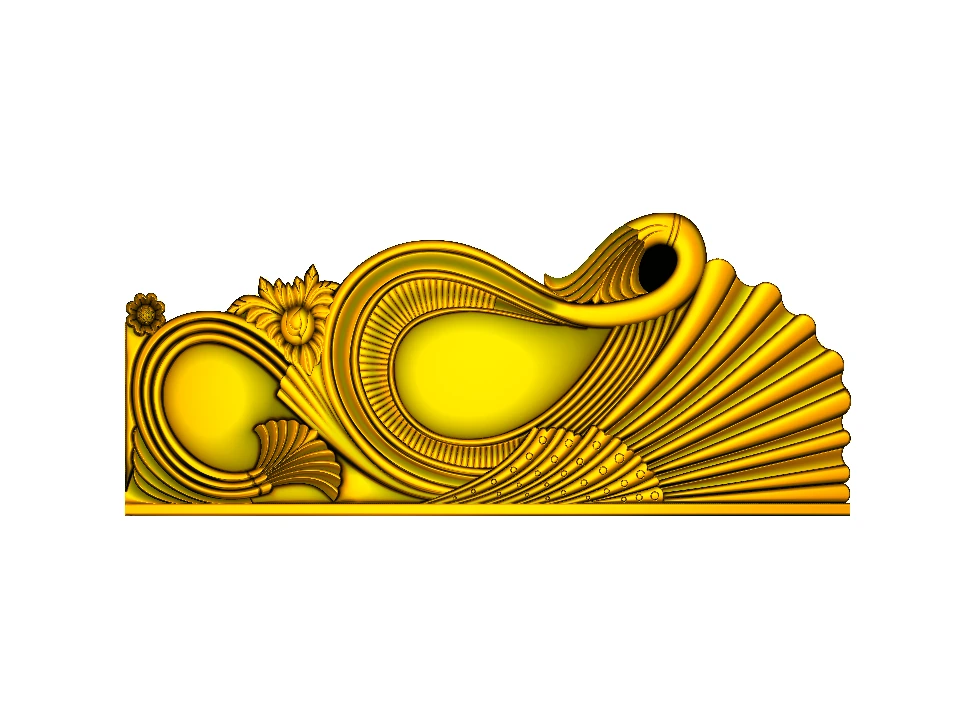 CD - 24 Elegant Floral Swirls Decorative Panel 3D Relief Model