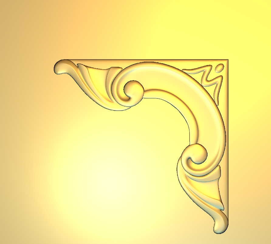 Corner Design - 25-CORNER Classical Scrollwork Wood Carving 3D Model