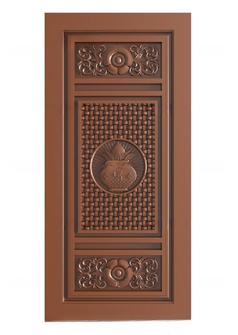 TRENDY DOORS - 53 Kalash Divine Motif Carved Temple Door 3D Model