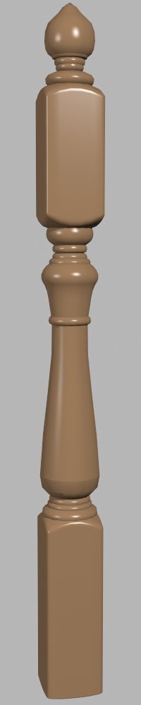 routery Pillar 3d - 2 Classic Architectural Staircase Newel Post 3D Model