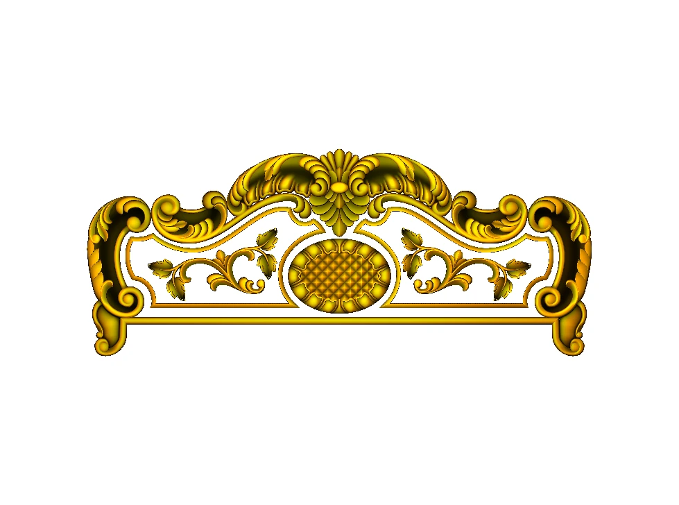 CD - 55 Ornate Baroque Style Decorative Bed Headboard 3D Carving Model