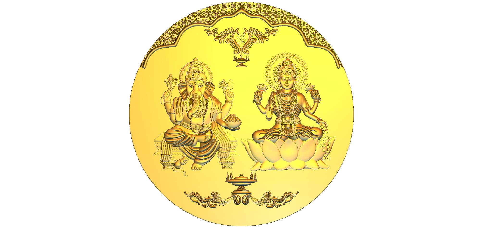 Ganesh Ji & Lakshmi Ji CNC Designer RLF File | 3D Wood Carving Design