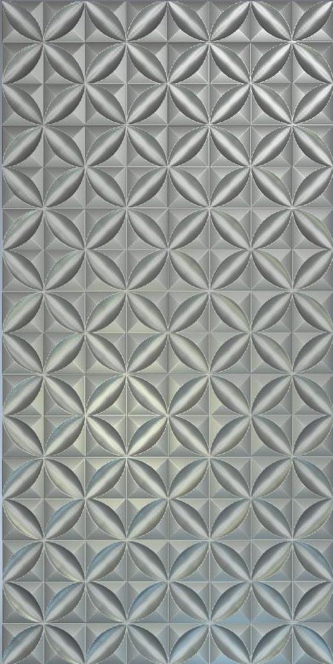 3D Wall Pannel - D-25 Geometric Petal Lattice Pattern 3D Relief Model