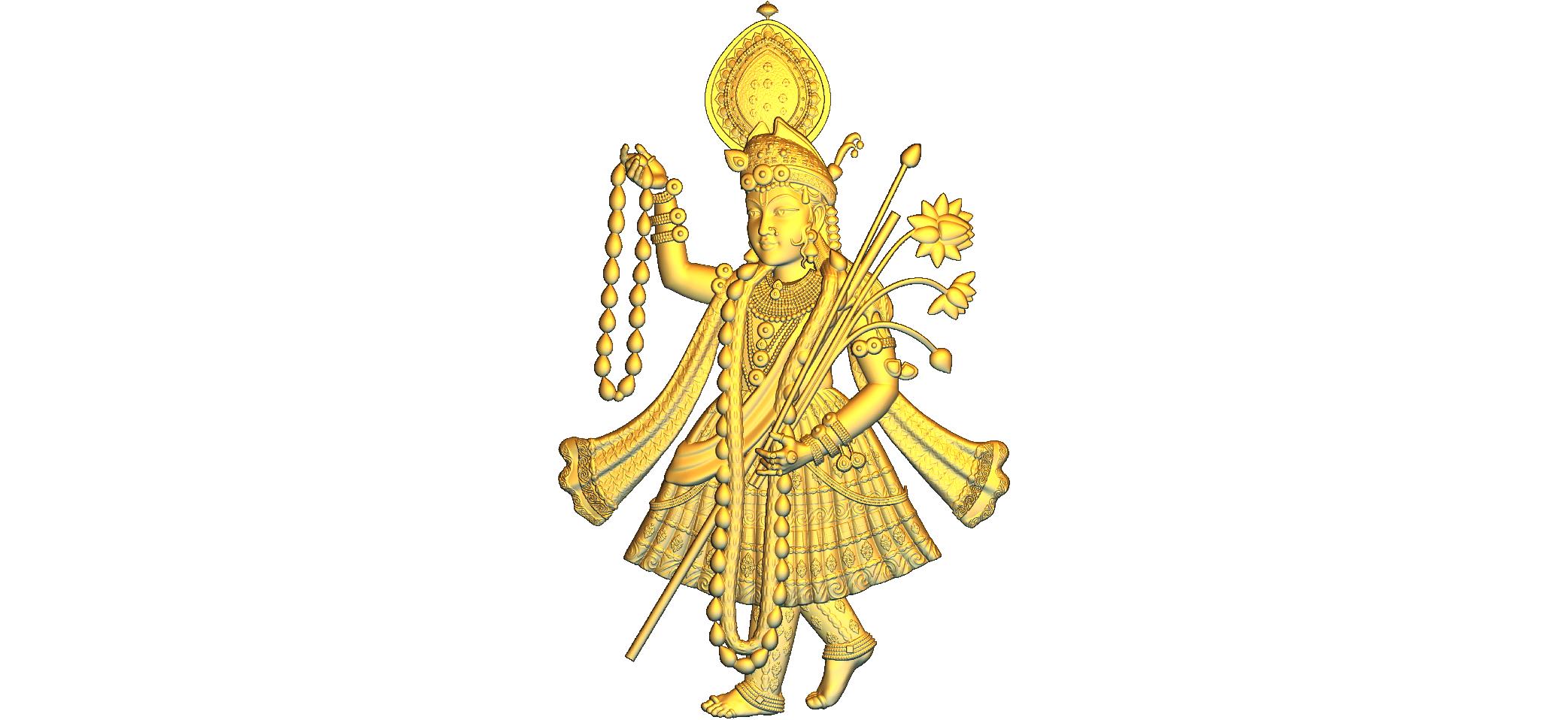 Shri Nath Ji CNC Designer RLF File | 3D Wood Carving Design