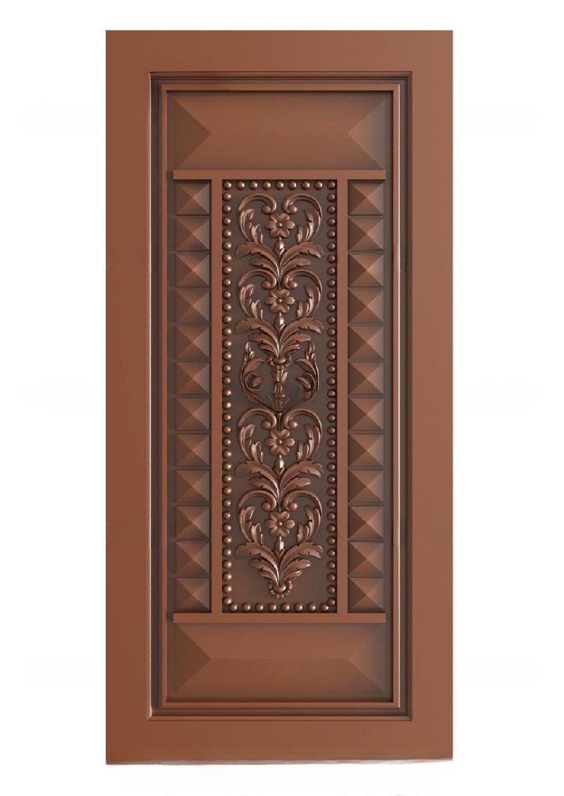 TRENDY DOORS - 97 Elegant Floral Panel Carved Wooden Door 3D Model