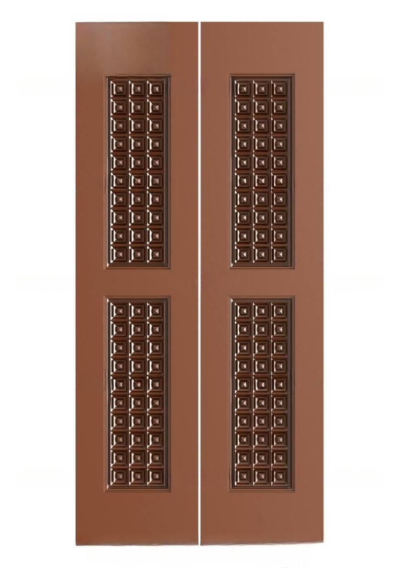 TRENDY DOORS - 10 Geometric Grid Panel Luxury Entrance Door 3D Model