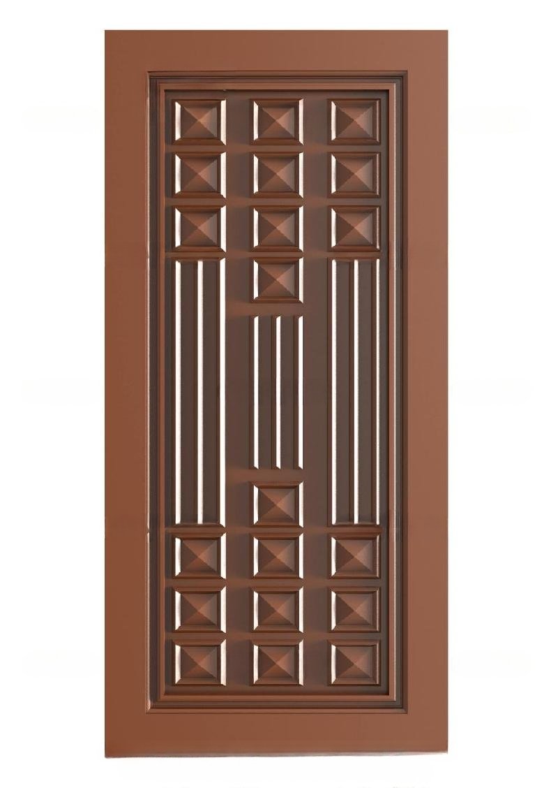 TRENDY DOORS - 95 Modern Geometric Square Panel CNC Wood Carving Design