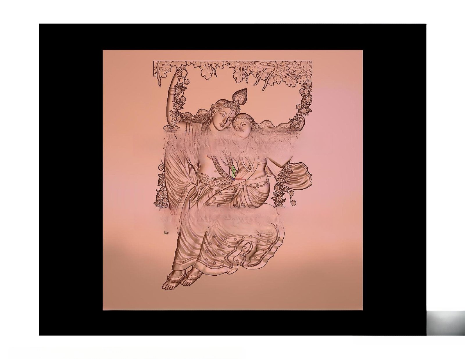 Gods GN - 20 Radha Krishna Divine Swing 3D Relief Carving Model