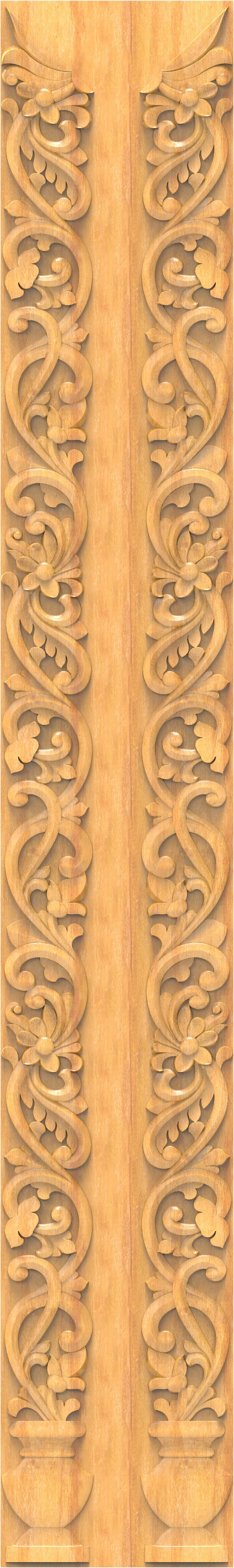 JK FINE BORDER - JKB-08 Elegant Floral Scrollwork Vertical Panel Carving
