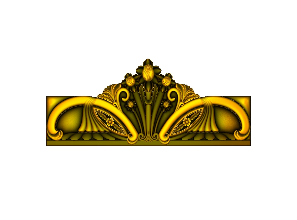 CD - 2 Decorative Floral Architrave 3D Relief Carving Design