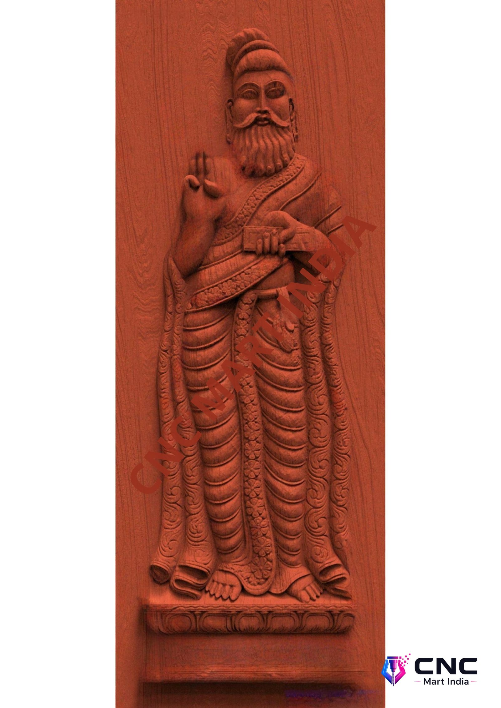 dorr854 - MODEL-50 Thiruvalluvar Divine Saint Carved Wood Door 3D Model
