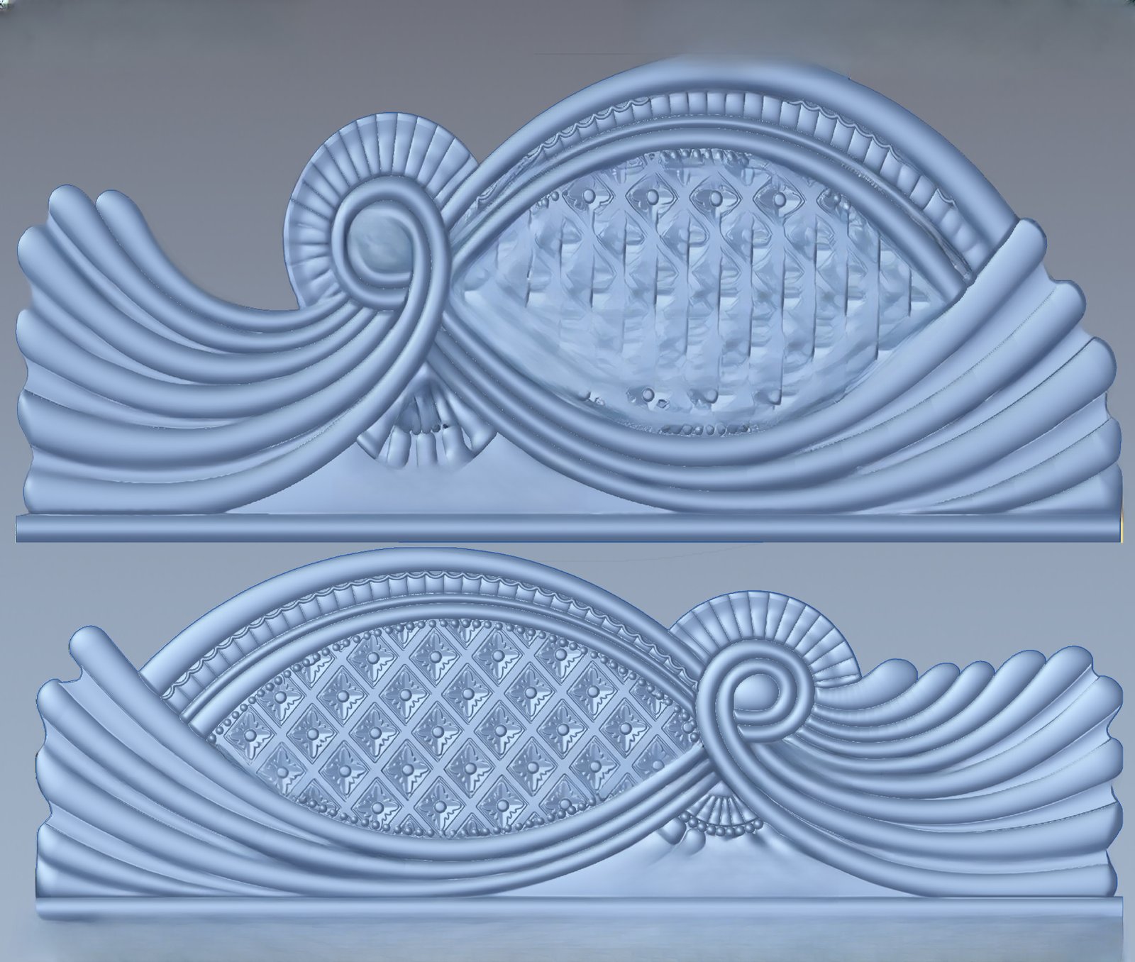 JS Bed - 99 Elegant Art Deco Headboard 3D Relief Model