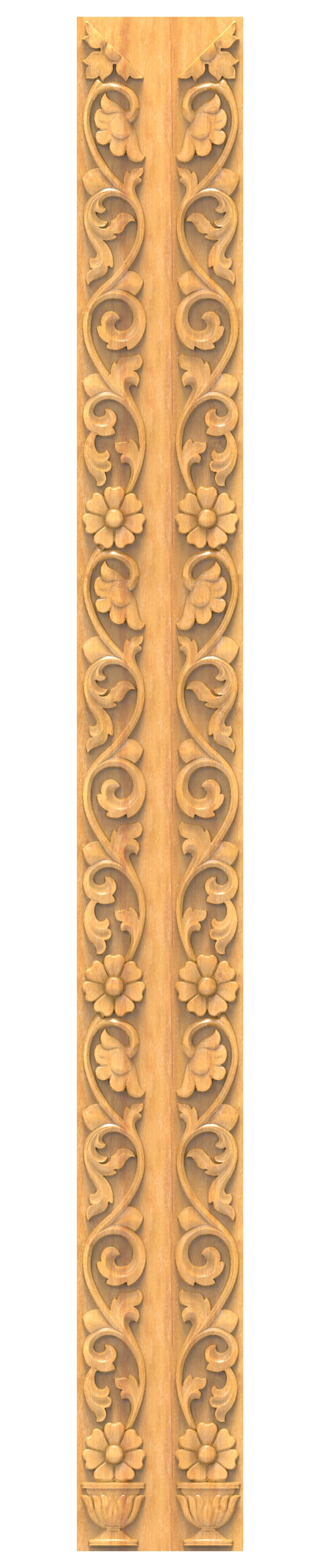 JK DEE BORDER - JKB-27 Floral Elegance Decorative Pillar Carving 3D Model