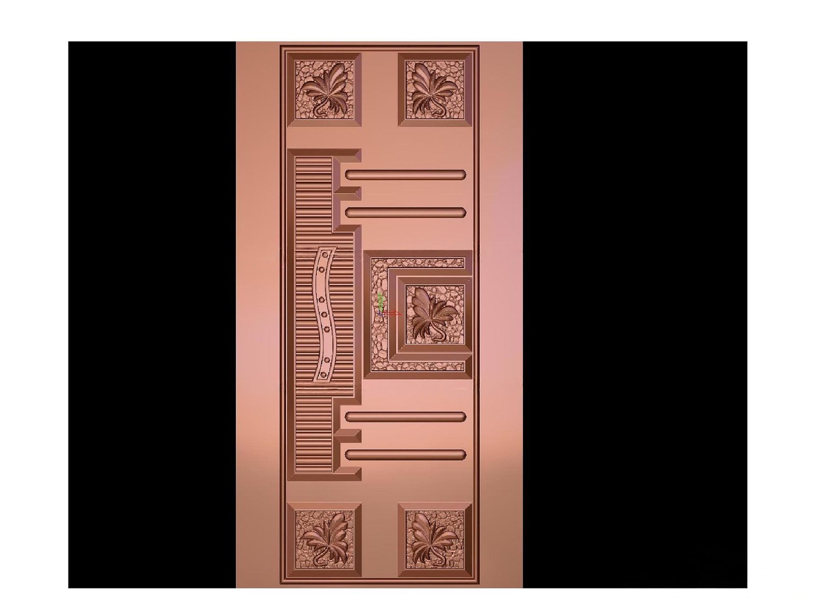 Gods GN - 33 Floral Elegance Contemporary Door 3D Model