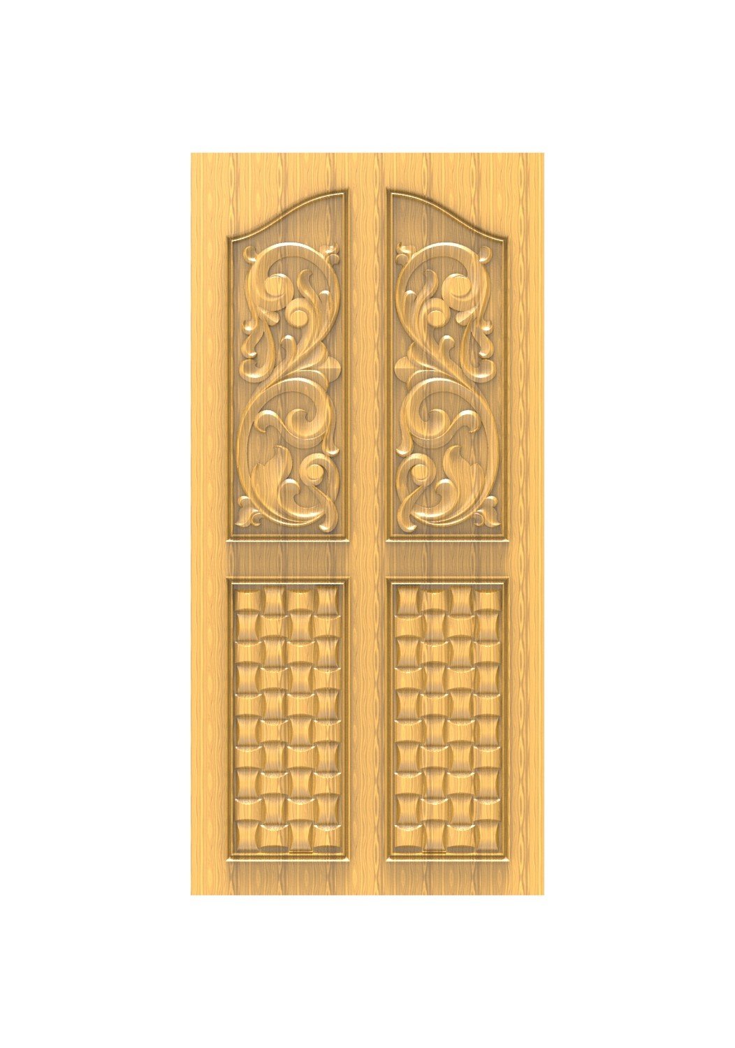 DOUBLE DOOR - 11 Classical Floral and Geometric Relief Carving Design