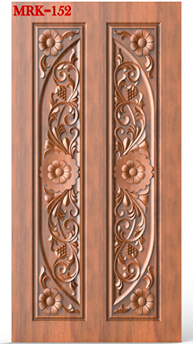 NP Door - 152 Floral Elegance Traditional Carved Wooden Door Design