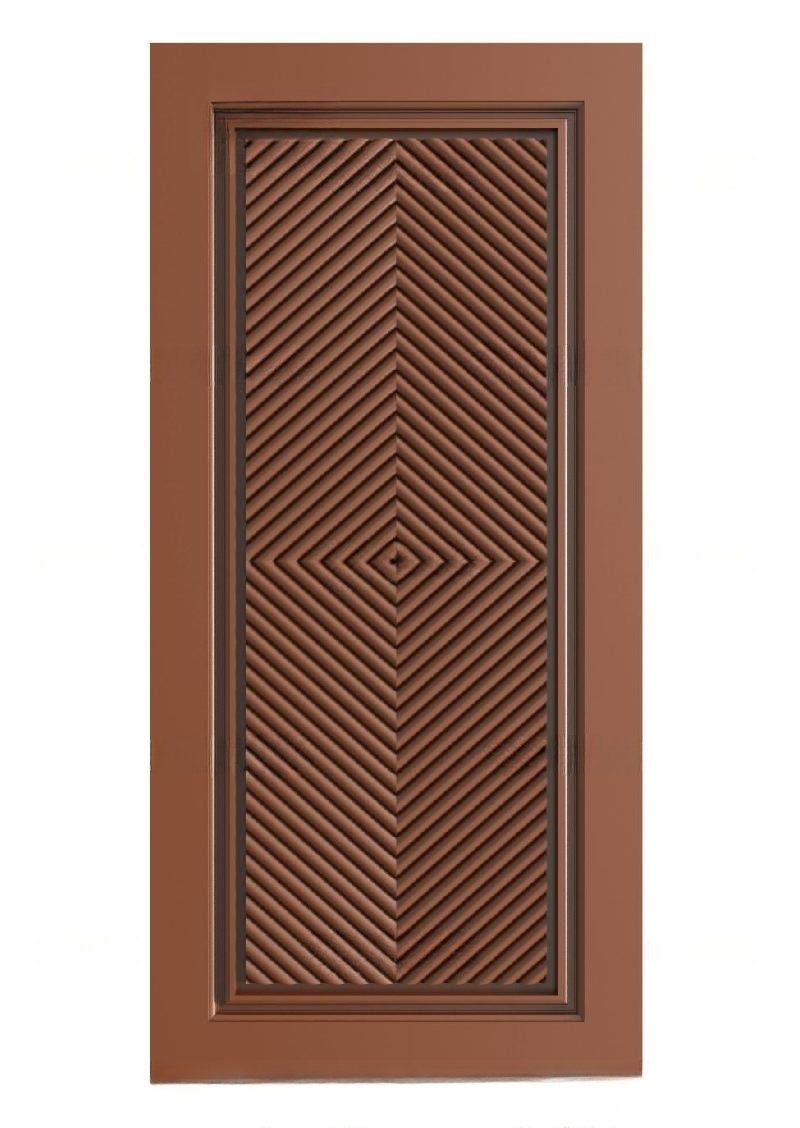 TRENDY DOORS - 84 Modern Geometric Chevron Carved Panel Door 3D Model