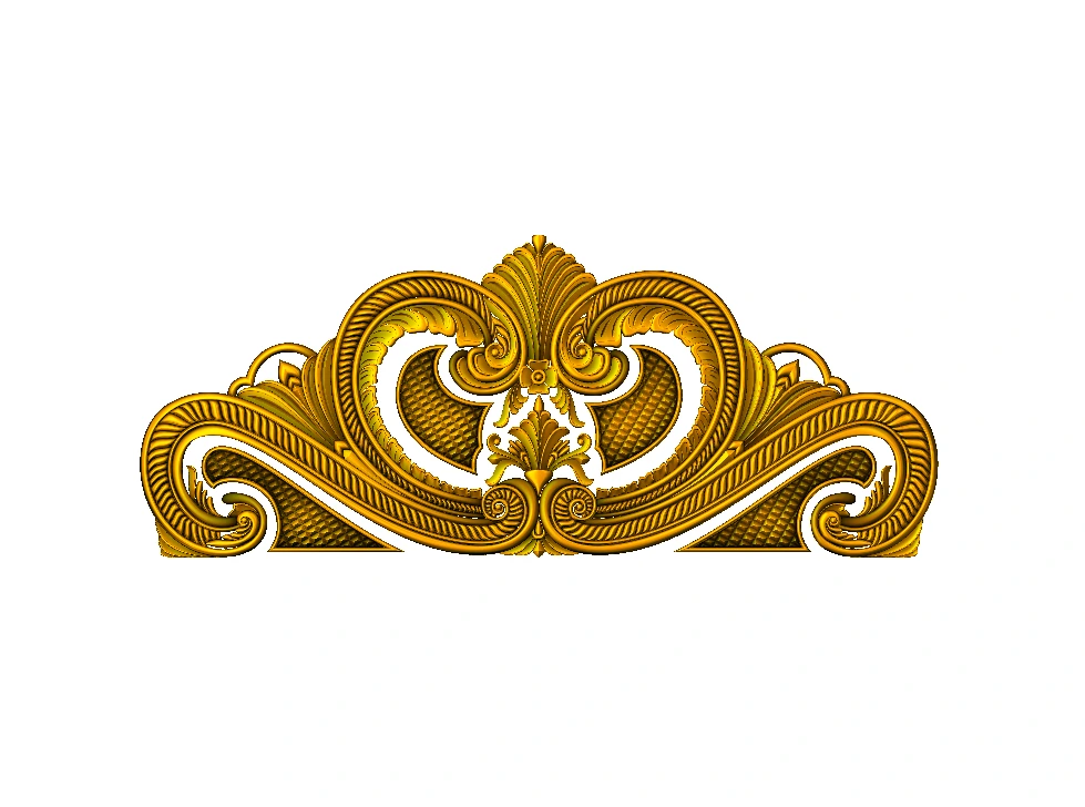 CD - 14 Ornamental Baroque Archway Pediment 3D Relief Carving