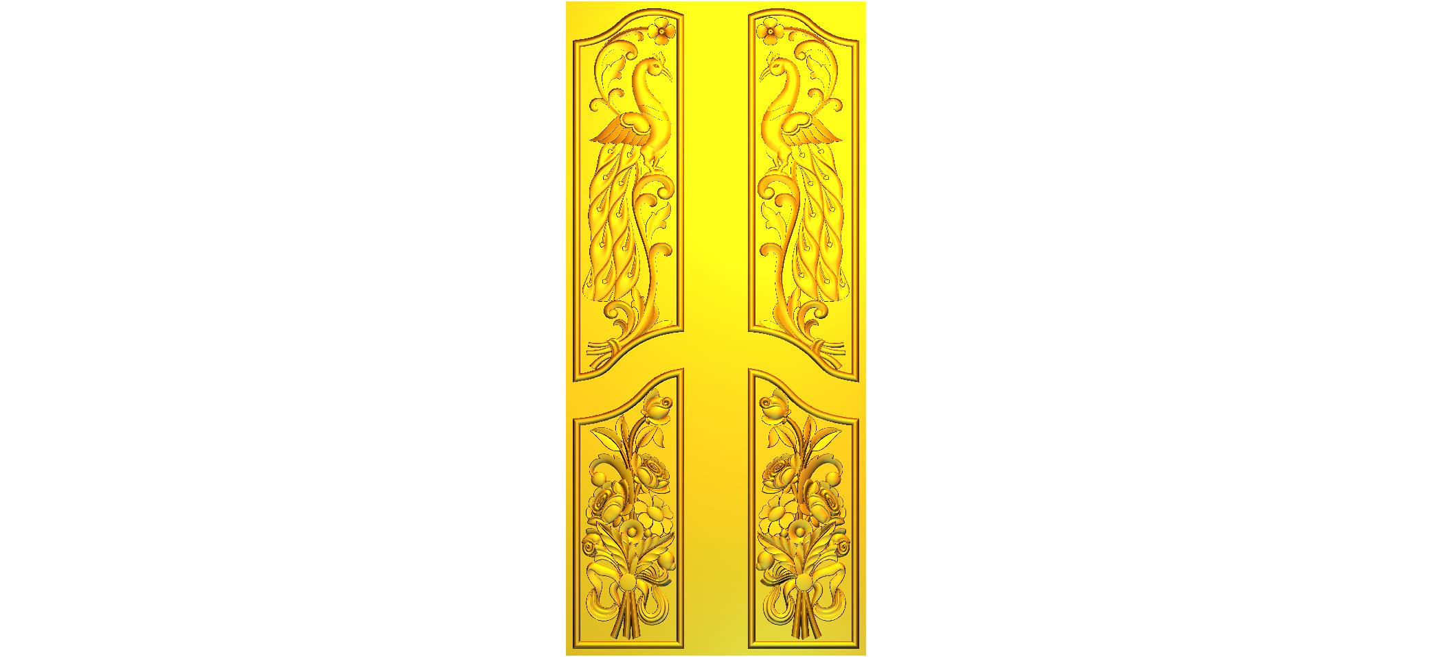 Premium CNC Door Design RLF File | 3D Wood Carving Design
