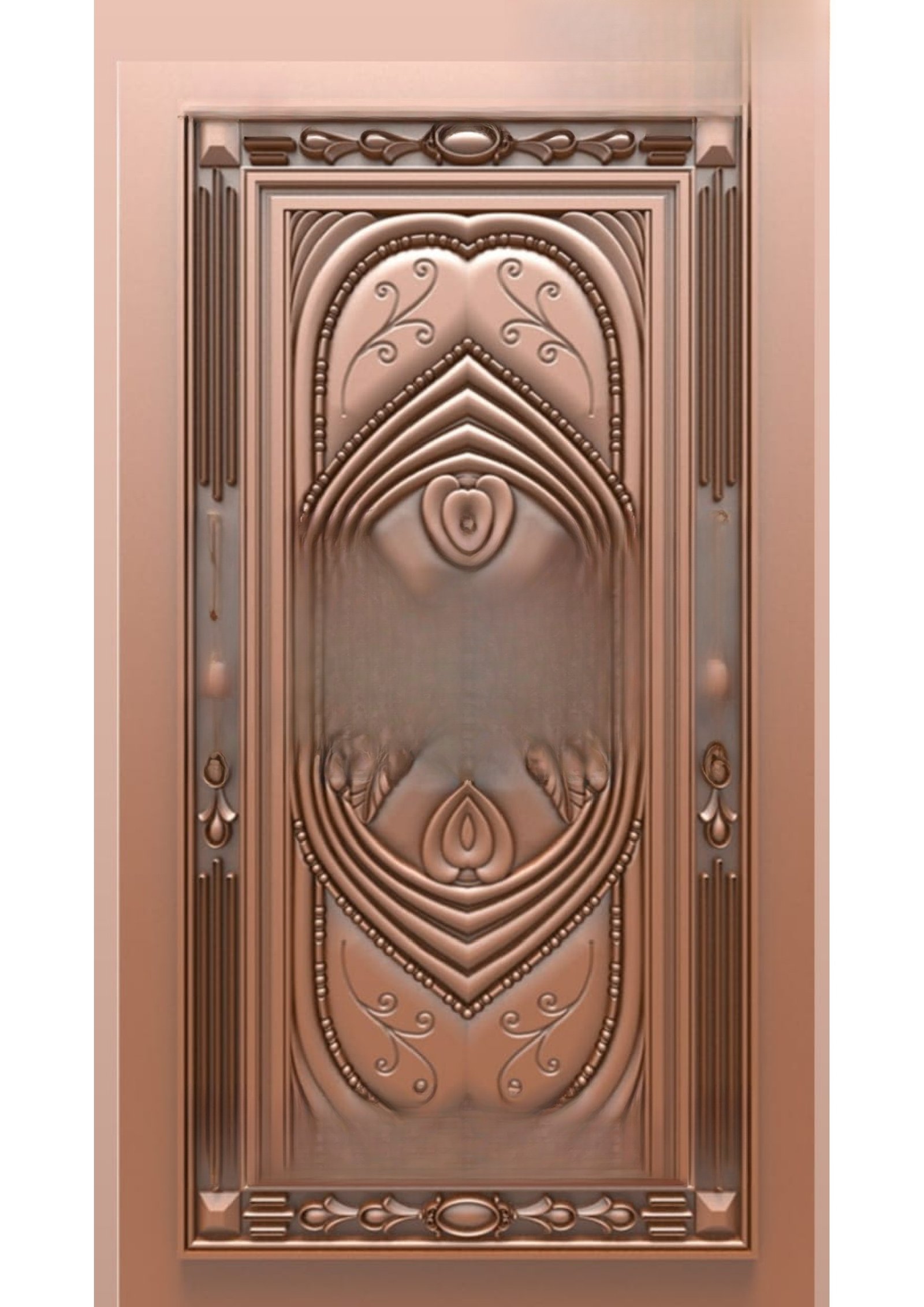 Doors B - B-42 Elegant Heart-Motif Decorative 3D Relief Door Design