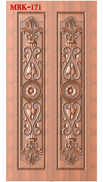 NP Door - 171 Classic Floral Ornamental Double Panel Door 3D Model