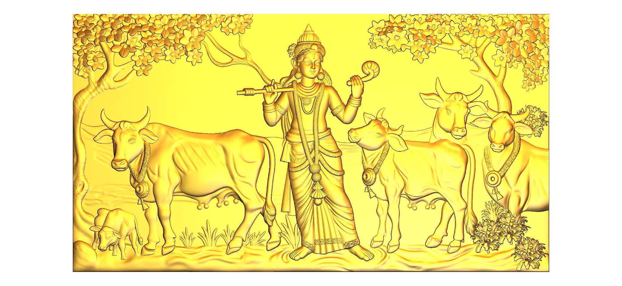 Shree Krishna CNC Designer RLF File | Premium 3D Relief Wood Carving