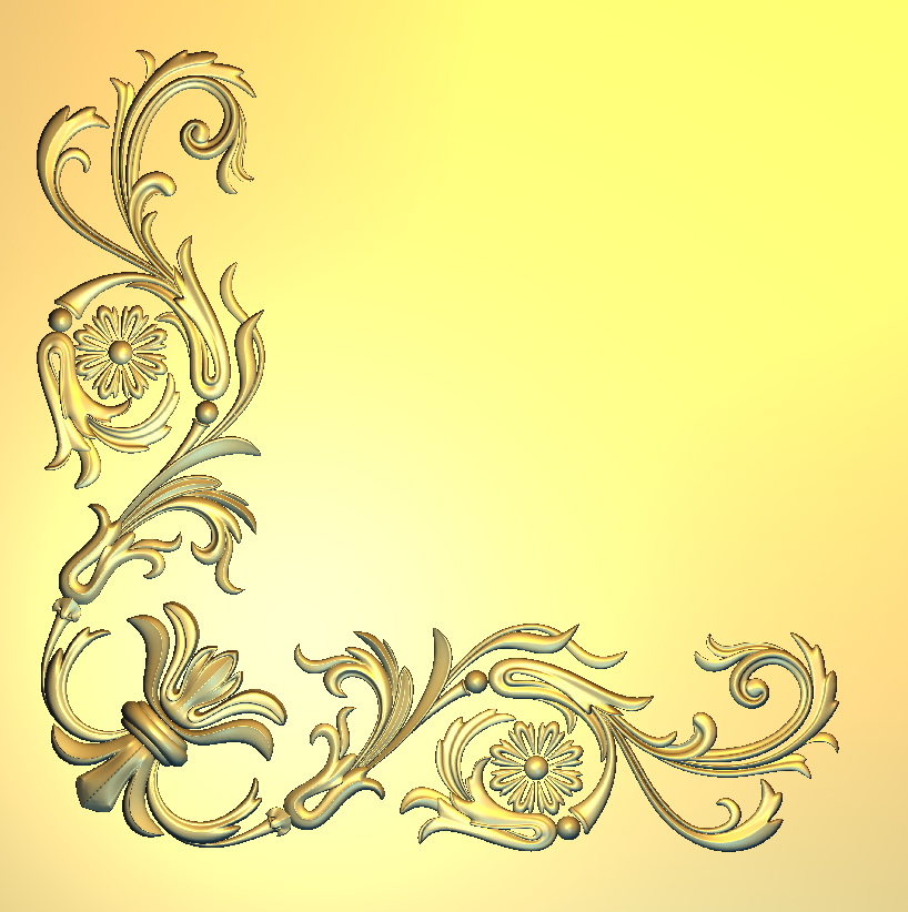 Corner Design - 37-CORNER Elegant Floral Baroque Carved Woodwork Relief
