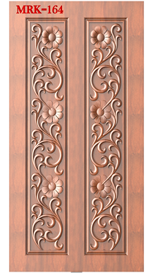 NP Door - 164 Floral Elegance Relief Carved Wooden Door Design