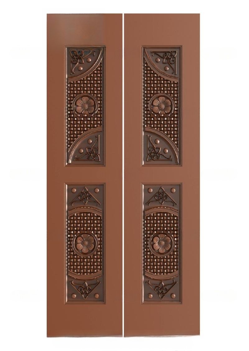 TRENDY DOORS - 70 Modern Geometric Floral Relief Carved Panel 3D Model