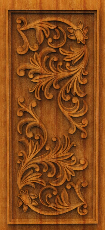 Royal Vintage Entrance Door CNC Designer RLF File | Premium 3D Wood Design