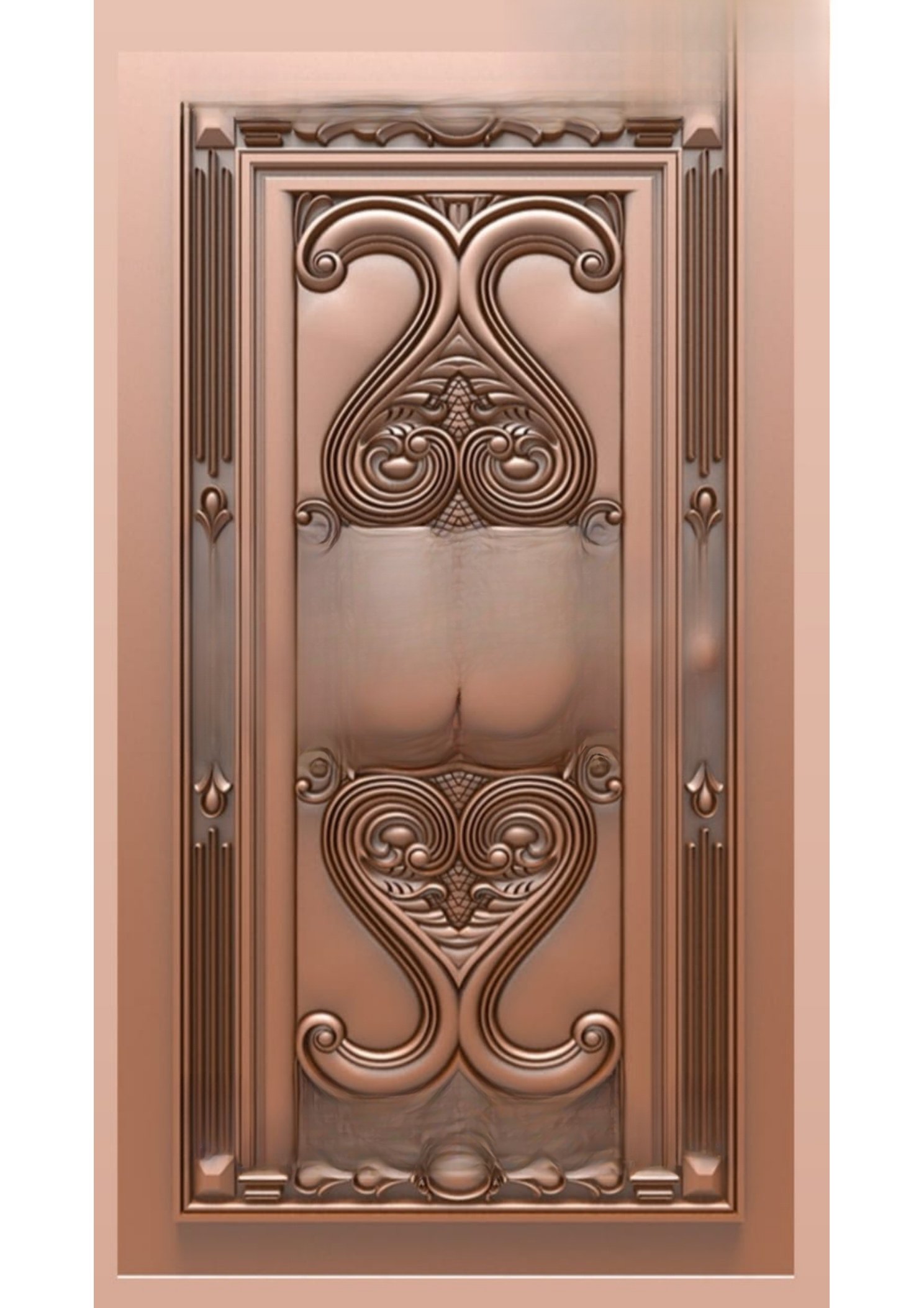 Doors - B-15 Classical Ornate Decorative Metal-Style Panel Door Design