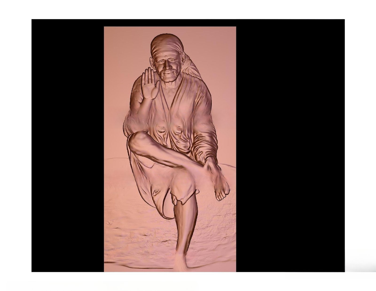 Gods GN - 2 Sai Baba Divine 3D Relief Carving Model