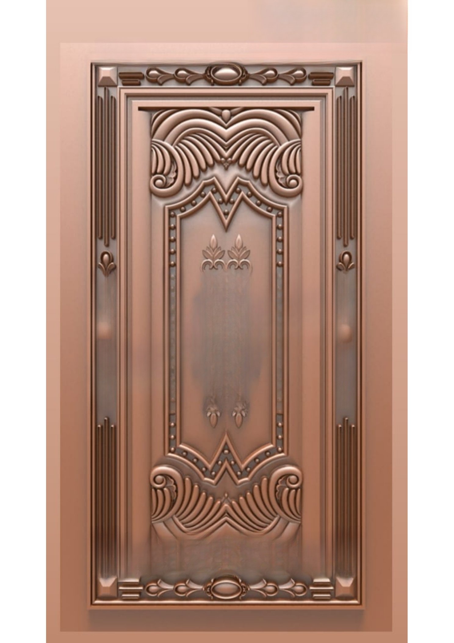 Doors - B-18 Classical Arch Architectural Carved Door 3D Model