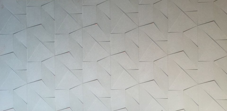 3D Wall Pannel - D-21 Geometric Origami Pattern Relief Carving
