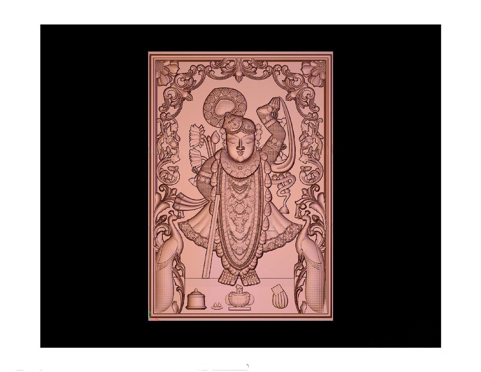 Gods GN - 44 Shrinathji Divine Spiritual 3D Relief Carving Model