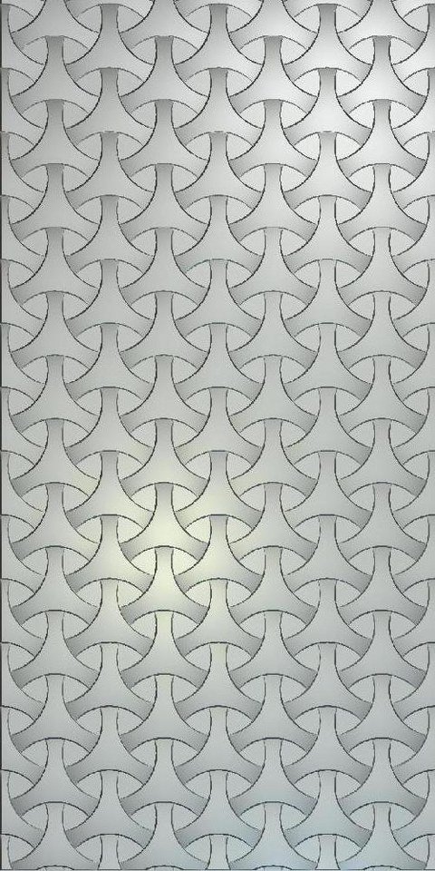 3D Wall Pannel - D-22 Geometric Interlocking Waves Decorative Relief