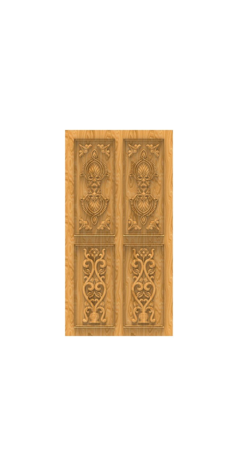 DOUBLE DOOR - 47 Classical Floral Motif Carved Relief Design