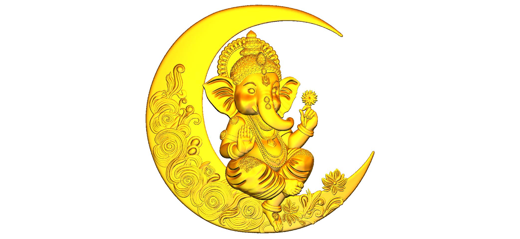 Lord Ganesh CNC Designer RLF File | 3D Wood Carving Design
