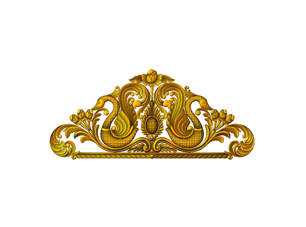 CD - 13 Elegant Swan Motif Floral Carved Archway Design