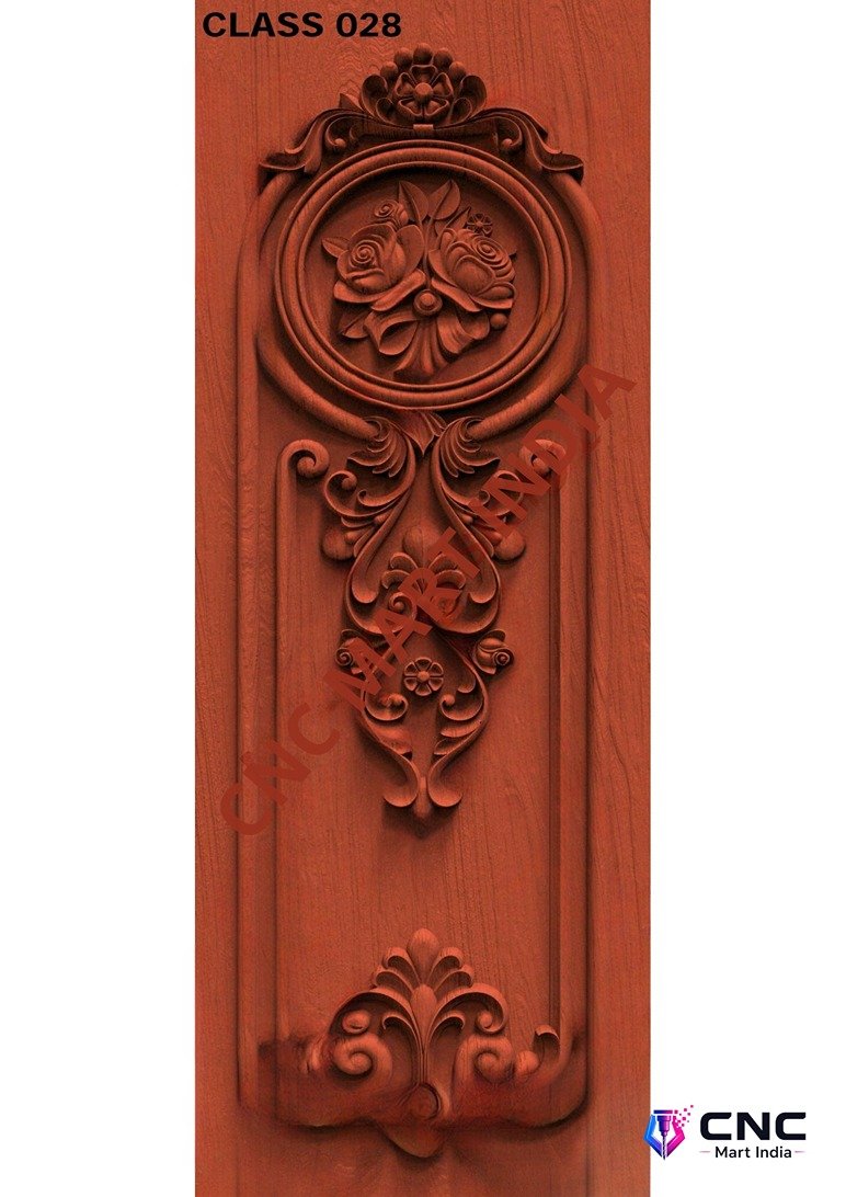 dorr854 - MODEL-28 Classic Floral Medallion Decorative Door 3D Relief Model