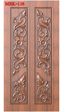 NP Door - 158 Floral Elegance Victorian Style Carved Door 3D Model