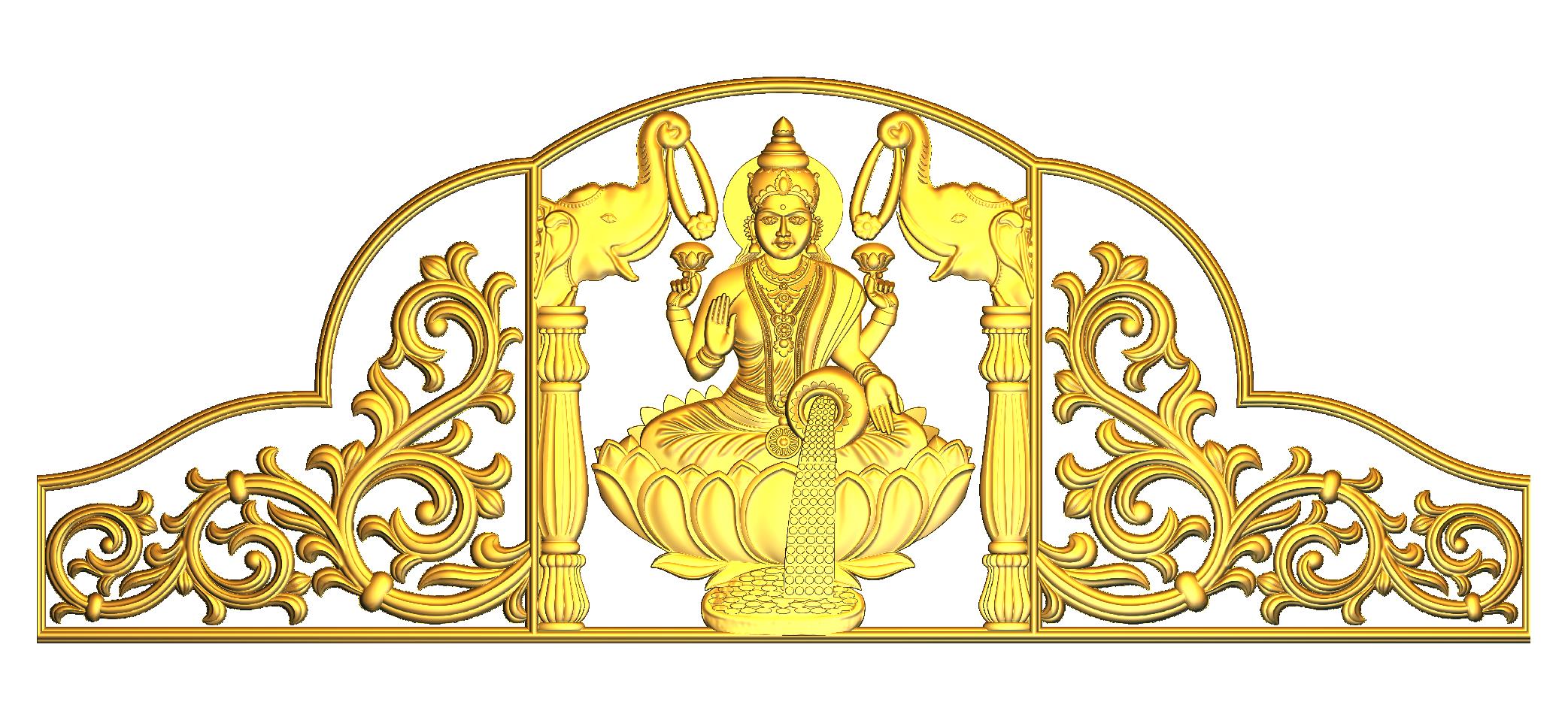Maa Lakshmi CNC Designer RLF File | Premium 3D Wood Carving Design