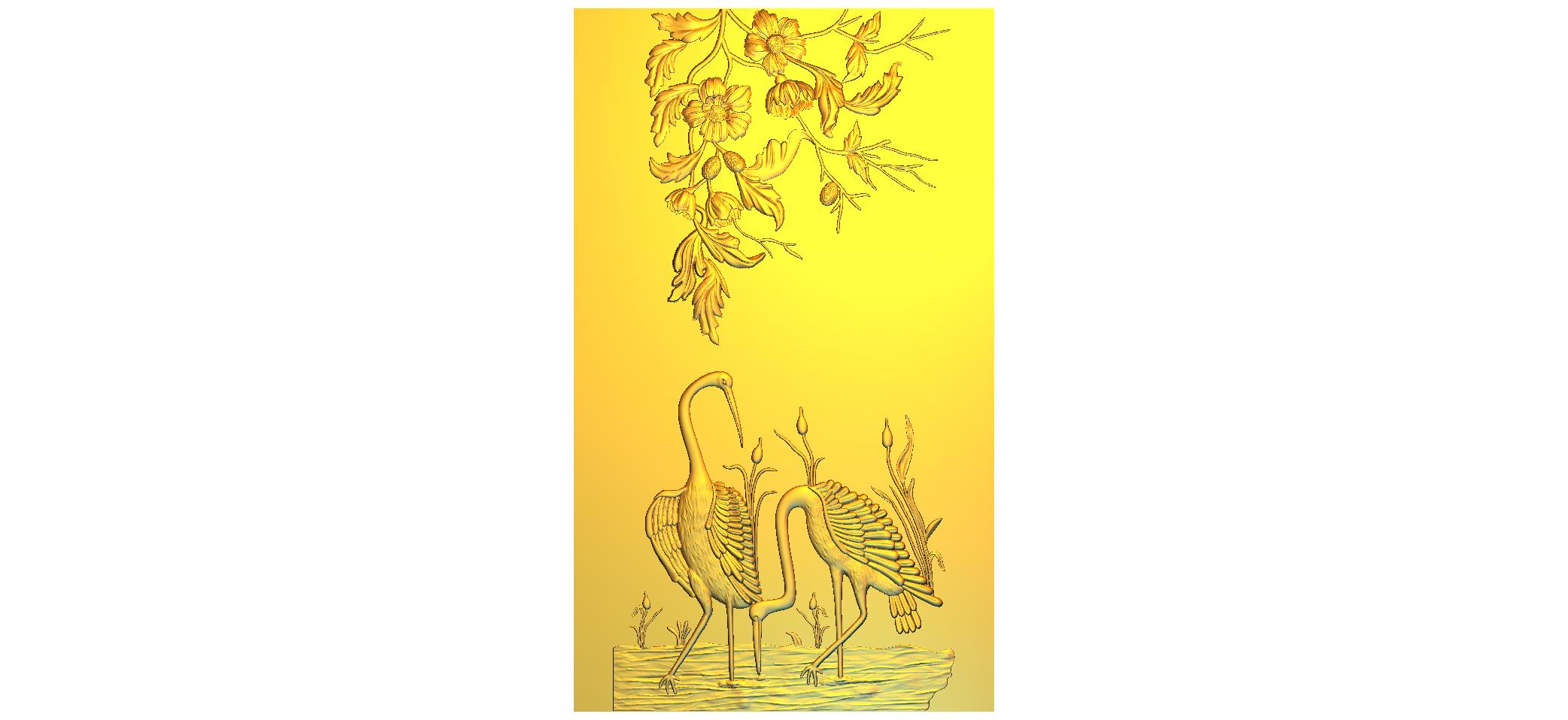 Organic Nature CNC Designer RLF File | Elegant 3D Wood Carving Design