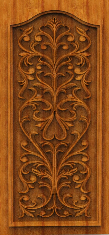Royal Crest Door CNC Designer RLF File | Premium 3D Wooden Design