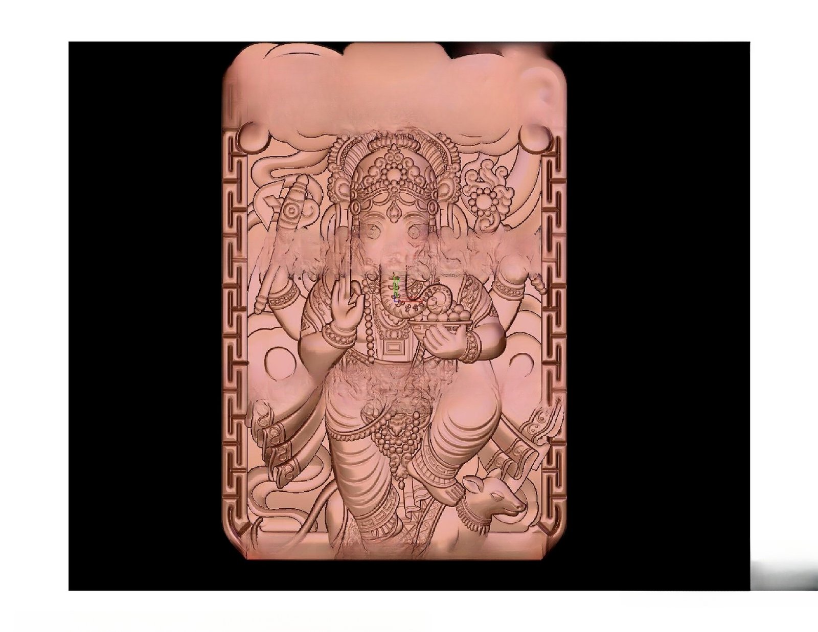 Gods GN - 4 Lord Ganesha Divine Intricate 3D Relief Carving Model