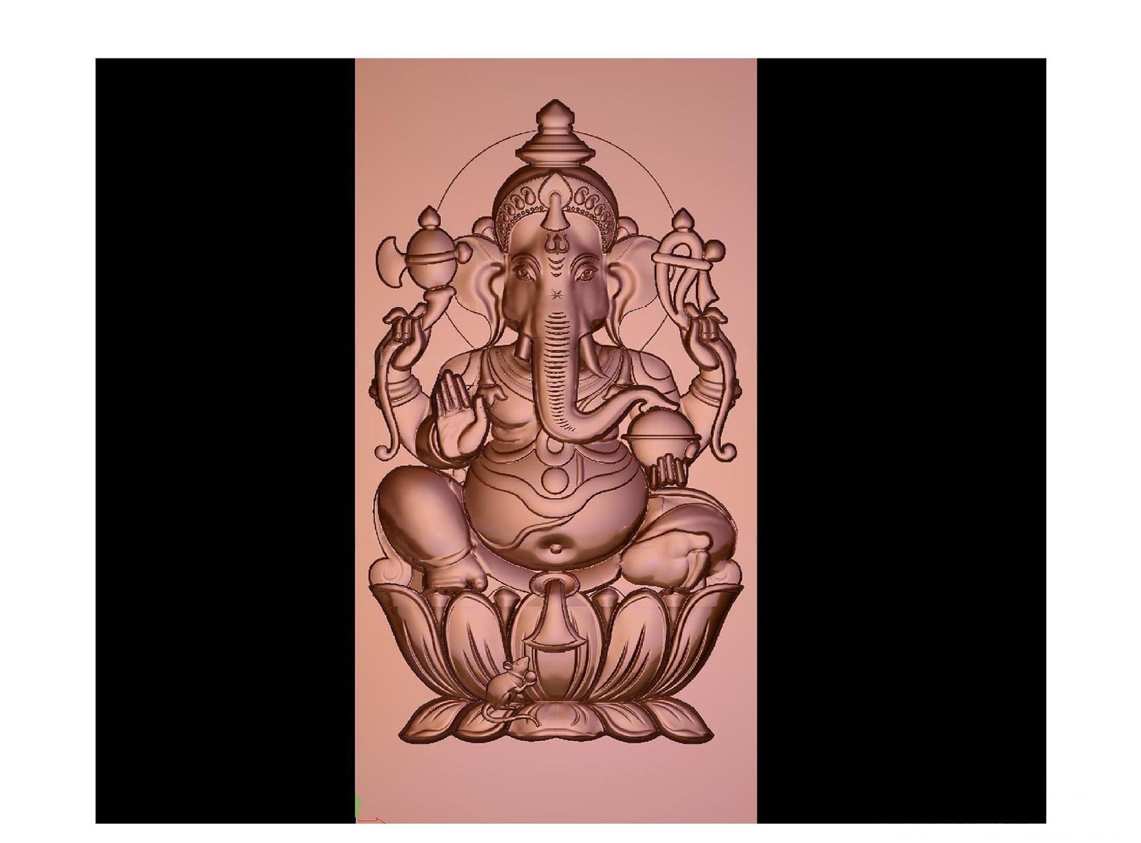 Gods GN - 13 Lord Ganesha Divine 3D Relief Carving Model