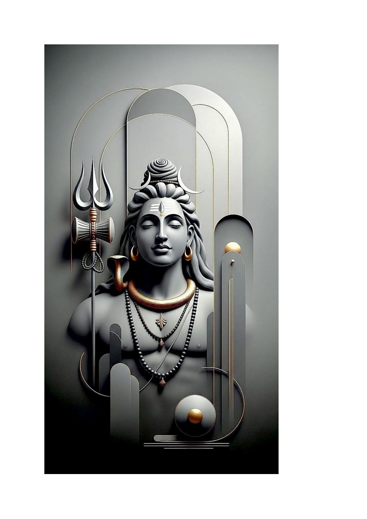 God - 14 Lord Shiva Meditative Divine Wall Panel 3D Model