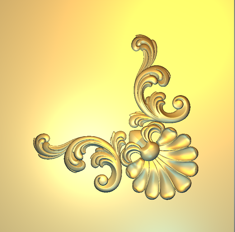 Corner Design - 83-CORNER Classic Baroque Scrollwork Relief Carving