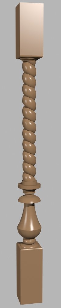 routery Pillar 3d - 16 Classic Twisted Baluster Architectural Column Design